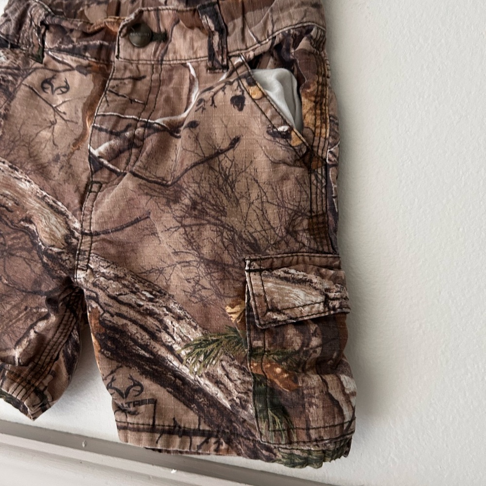 Carhartt Boys 3T Camouflage Cargo Shorts Adjustable Waist Real Tree - Picture 5 of 10